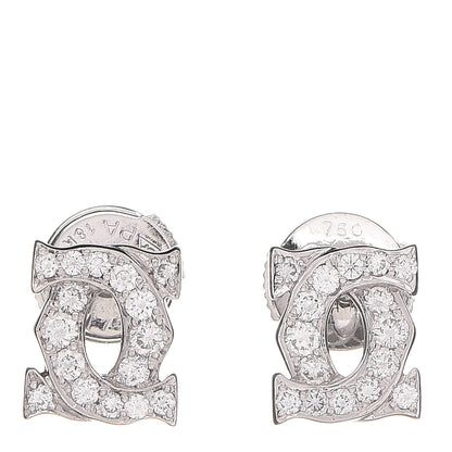 Cartier 18K White Gold Diamond Entrelaces Earrings 1 of 5