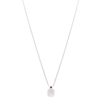 Harry Winston Platinum Diamond Ruby HW Logo Pendant Necklace 1 of 6