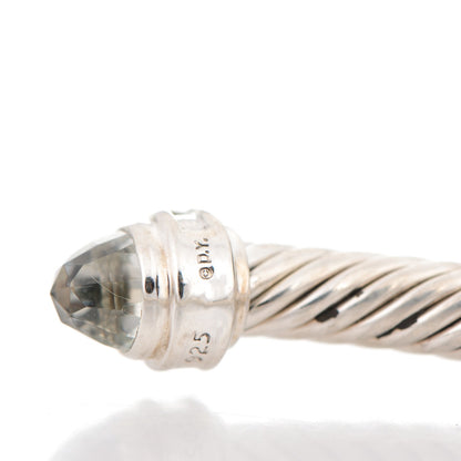 David Yurman Sterling Silver Diamond Prasiolite 5mm Cable Classics Princess Bracelet 4 of 6
