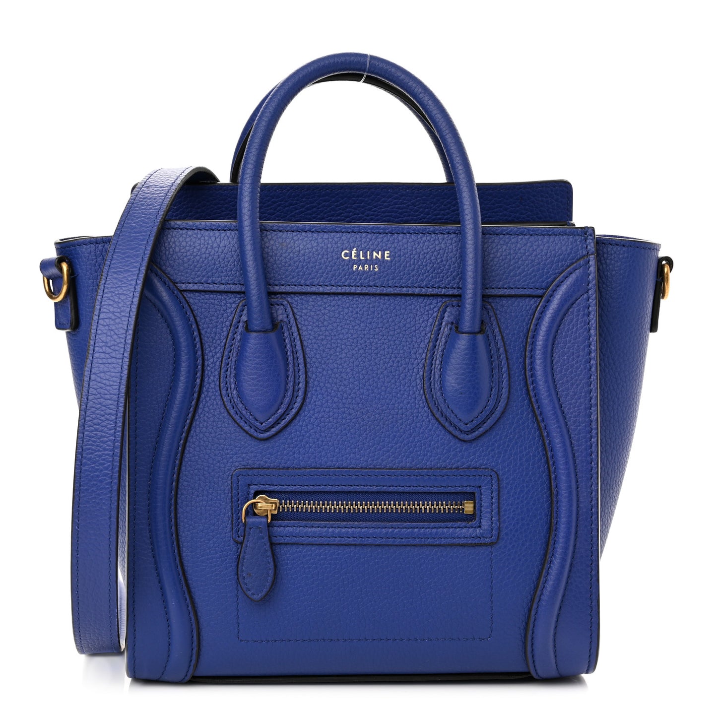 Drummed Calfskin Nano Luggage Indigo