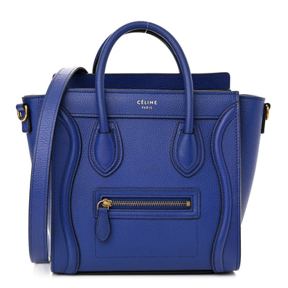 Celine Drummed Calfskin Nano Luggage Indigo 1 of 10