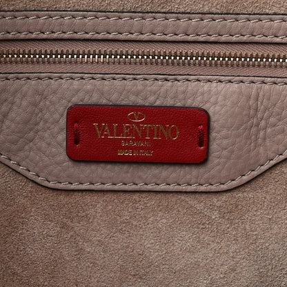 Valentino Garavani Grained Calfskin Small Rockstud Shoulder Tote Poudre 6 of 14