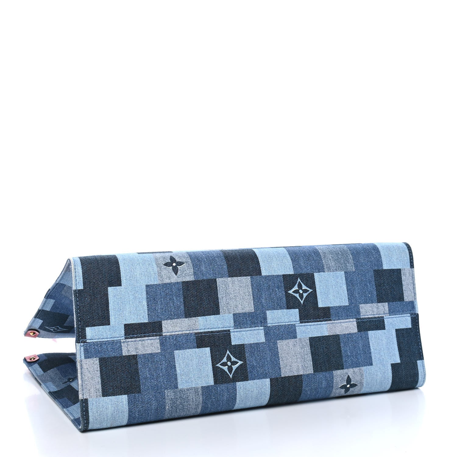 Louis Vuitton Denim Damier Monogram Onthego Blue Rouge 4 of 9