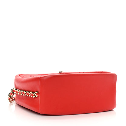 Chanel Goatskin Stitched Casual Trip North South Camera Case Red 4 of 11