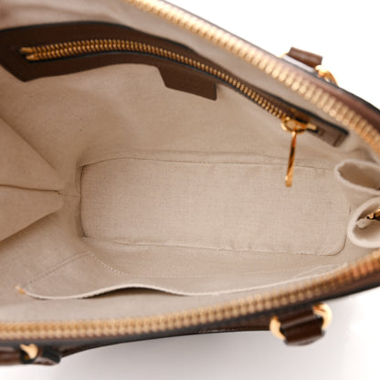 Gucci GG Supreme Monogram Azalea Calfskin Small Horsebit 1955 Top Handle Bag Beige Ebony Brown Sugar 4 of 11