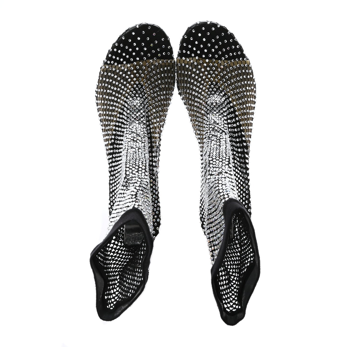 Fishnet Strass Embroidered 110mm Pumps 39 Black