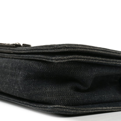 Chanel Denim Quilted Medium Boy Flap Black 10 of 10
