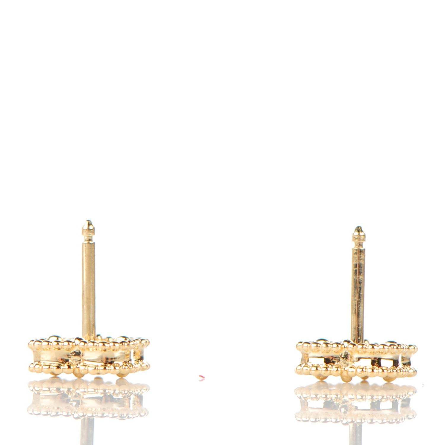 Van Cleef & Arpels 18K Yellow Gold Mother of Pearl Sweet Alhambra Earrings 3 of 5