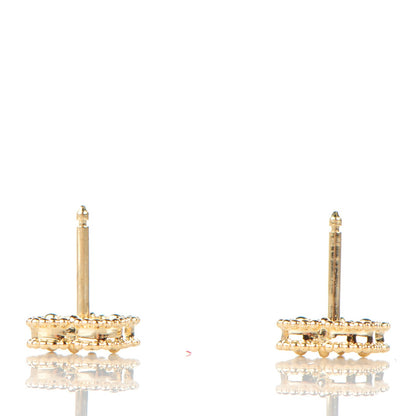 Van Cleef & Arpels 18K Yellow Gold Mother of Pearl Sweet Alhambra Earrings 3 of 5