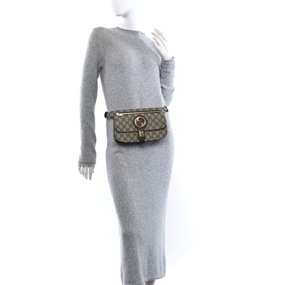 Gucci GG Supreme Monogram Textured Dollar Calfskin Blondie Belt Bag Beige Ebony New Acero 2 of 11