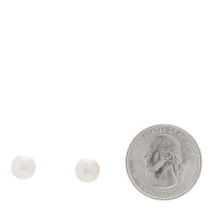 Mikimoto 18K White Gold Akoya Pearl 7.5-8mm Stud Earrings 2 of 4