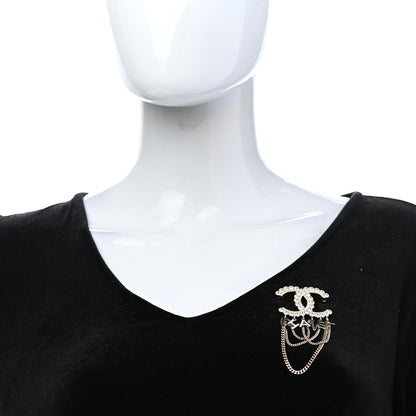 Chanel Metal Crystal Bow-tiful CC Chain Brooch Gold 2 of 5