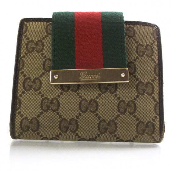 Gucci Monogram Mini Web Wallet 1 of 9