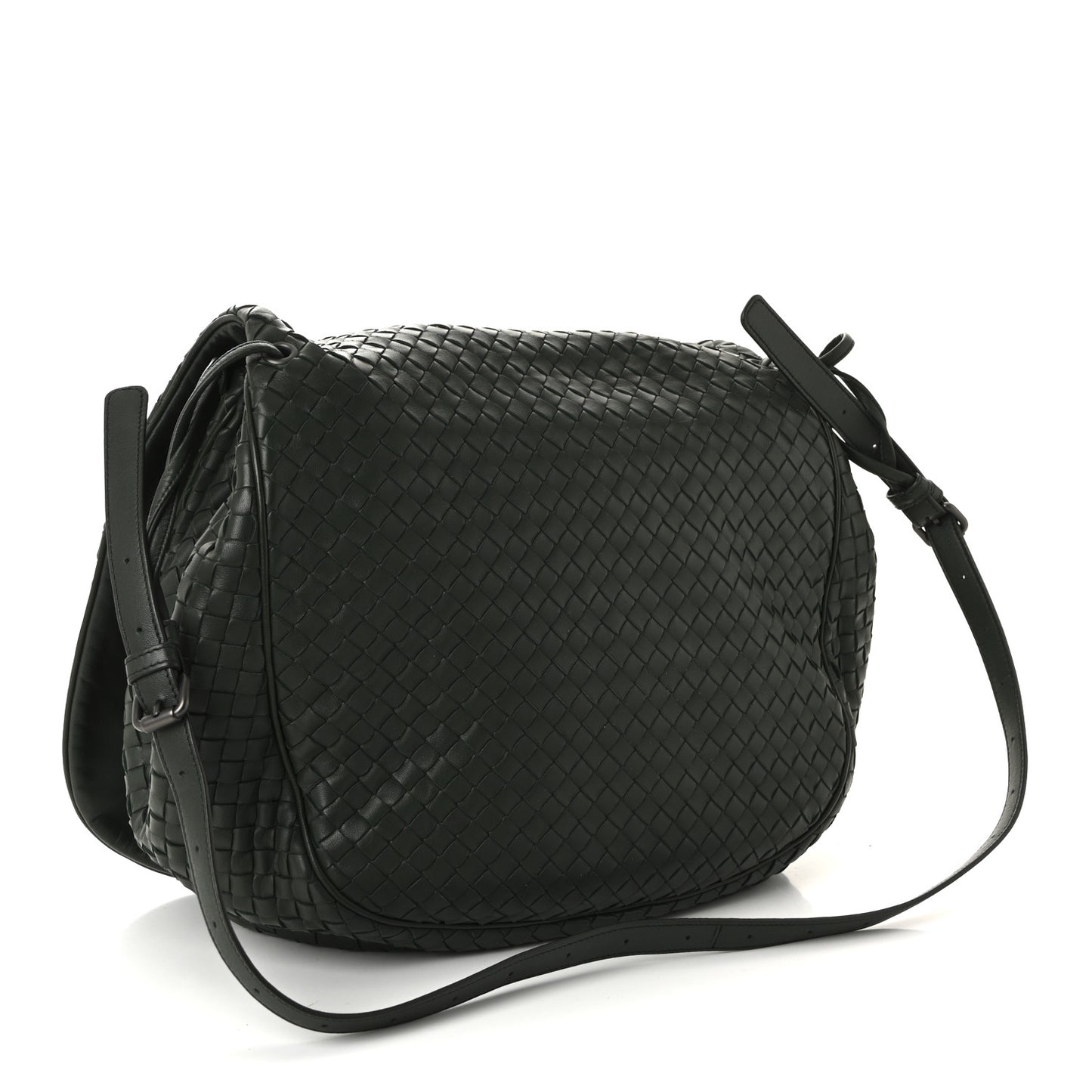 Nappa Intrecciato Messenger Bag Green