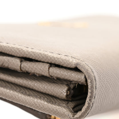 Prada Saffiano Metal Continental Flap Wallet Pomice 11 of 12