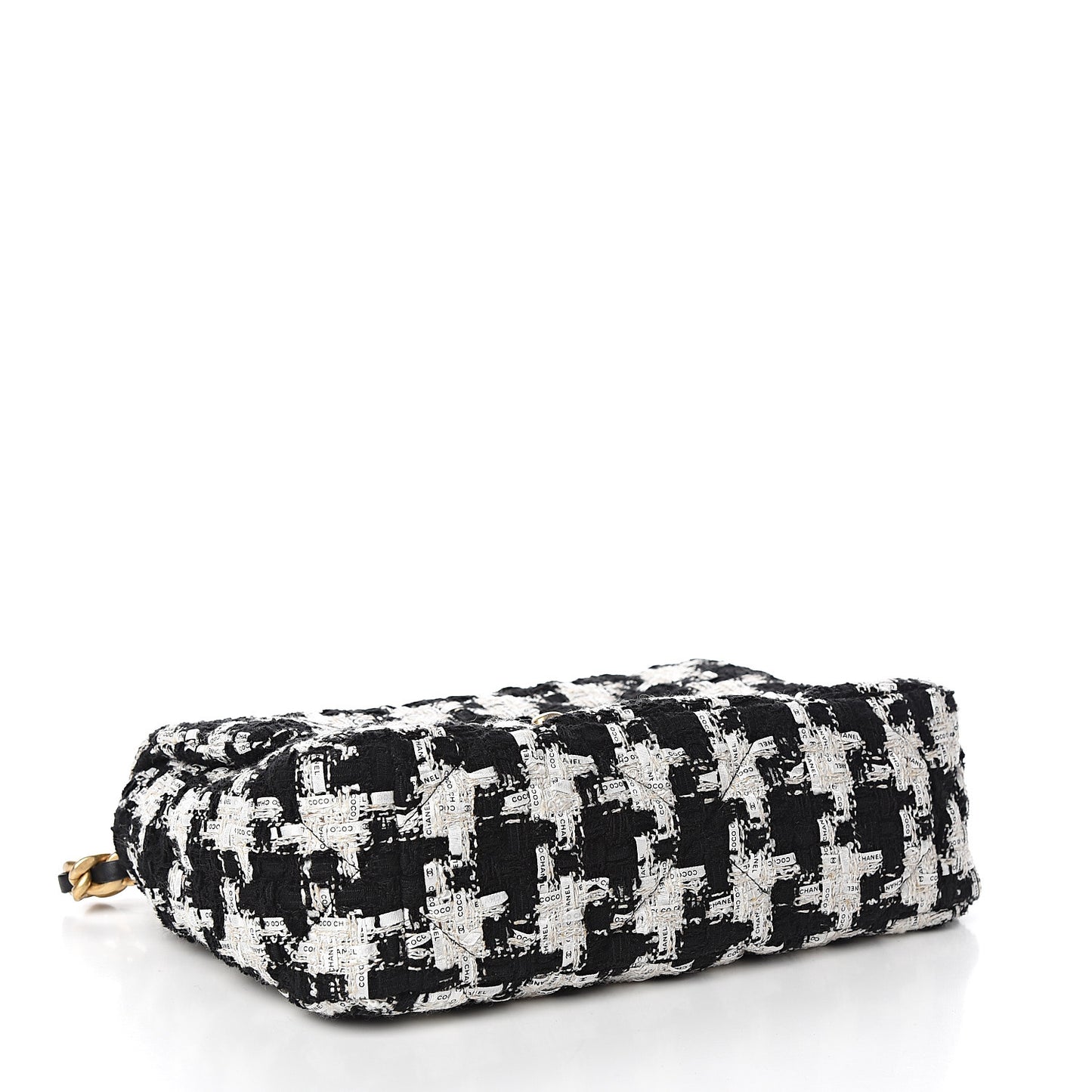 Tweed Quilted Medium 19 Flap Black Ecru White