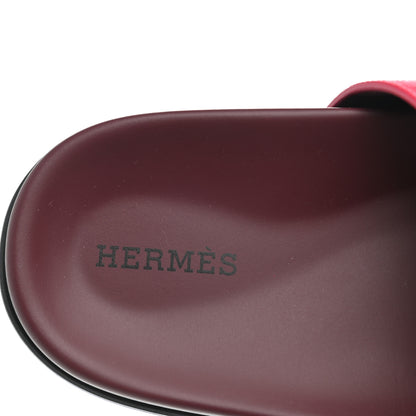 Hermes Suede Goatskin Womens Chypre Sandals 38.5 Rouge Marsala 7 of 8