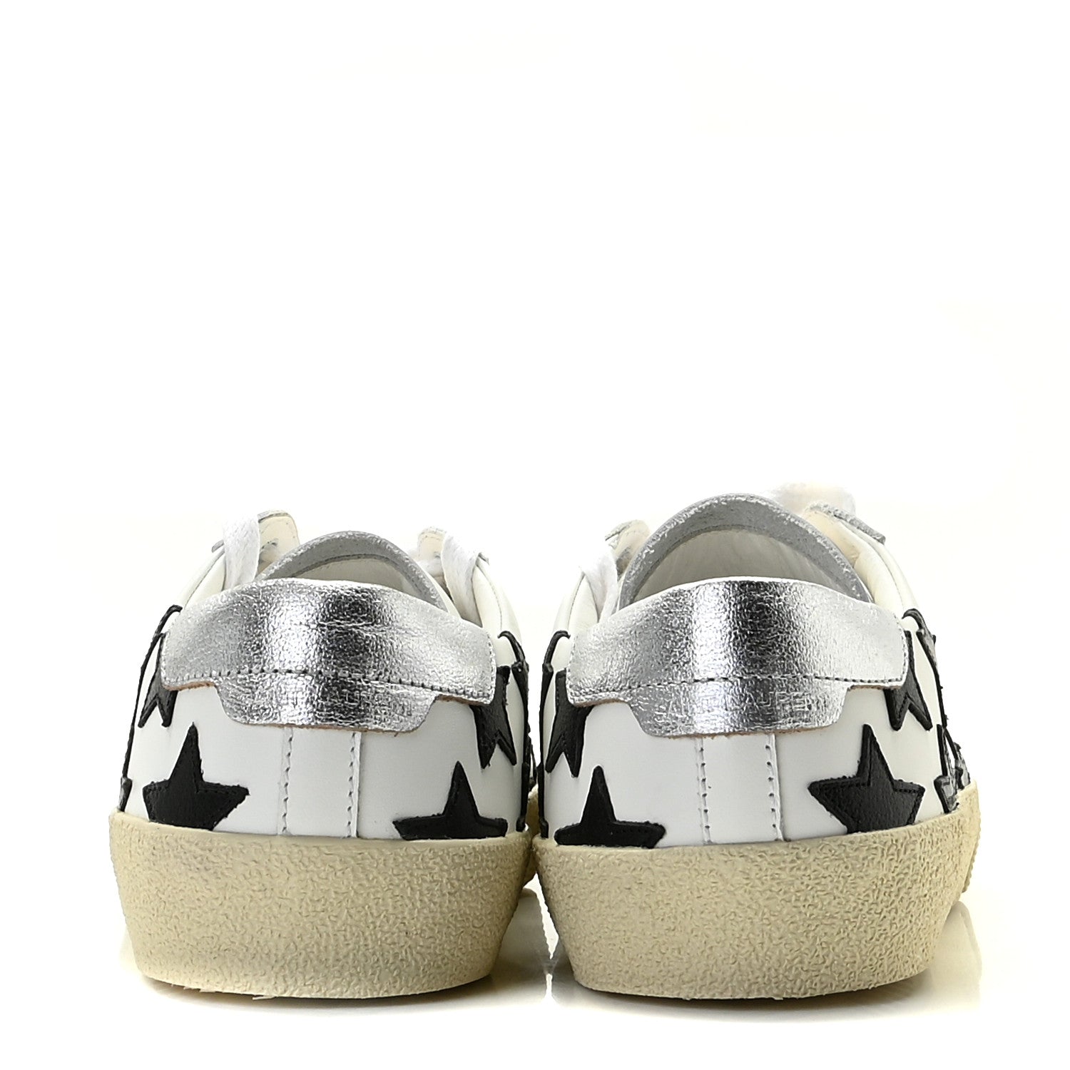 Saint Laurent Calfskin Star Court Sneakers 37 White Black 5 of 11