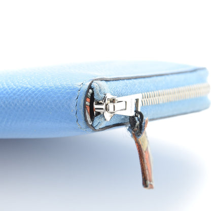 Hermes Epsom Silk'In Compact Wallet Bleu Paradis 13 of 14
