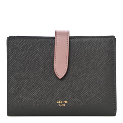Celine Grained Calfskin Medium Multifunction Strap Wallet Grey Vintage Pink 1 of 11