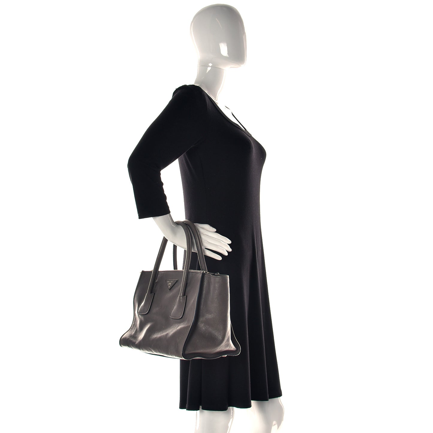 Glace Calf Twin Pocket Tote Marmo