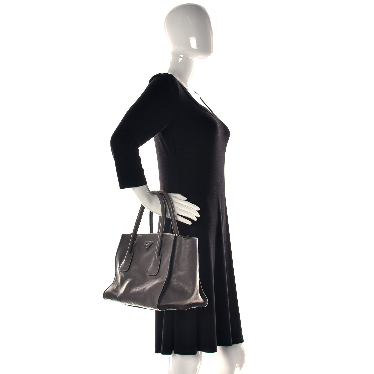 Prada Glace Calf Twin Pocket Tote Marmo 2 of 21