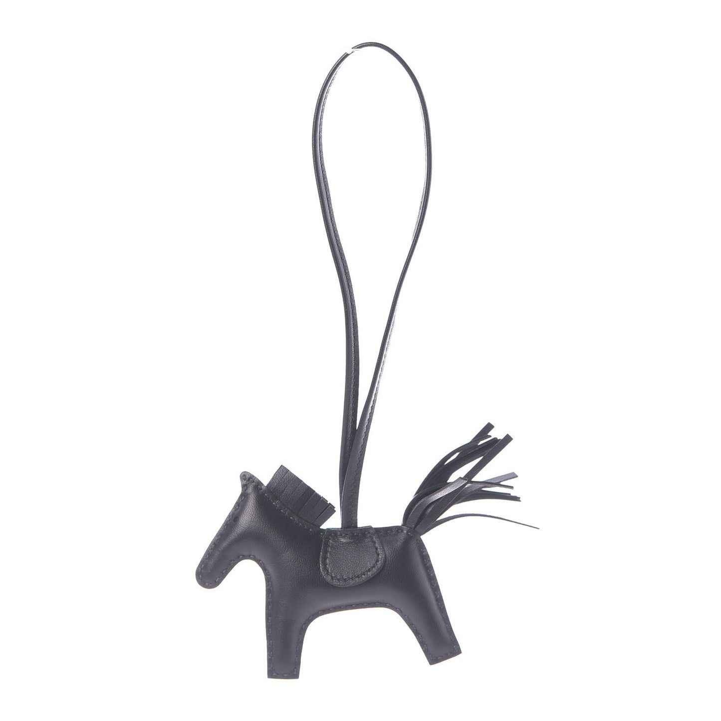 Milo Lambskin Grigri Rodeo Horse Bag Charm PM So Black
