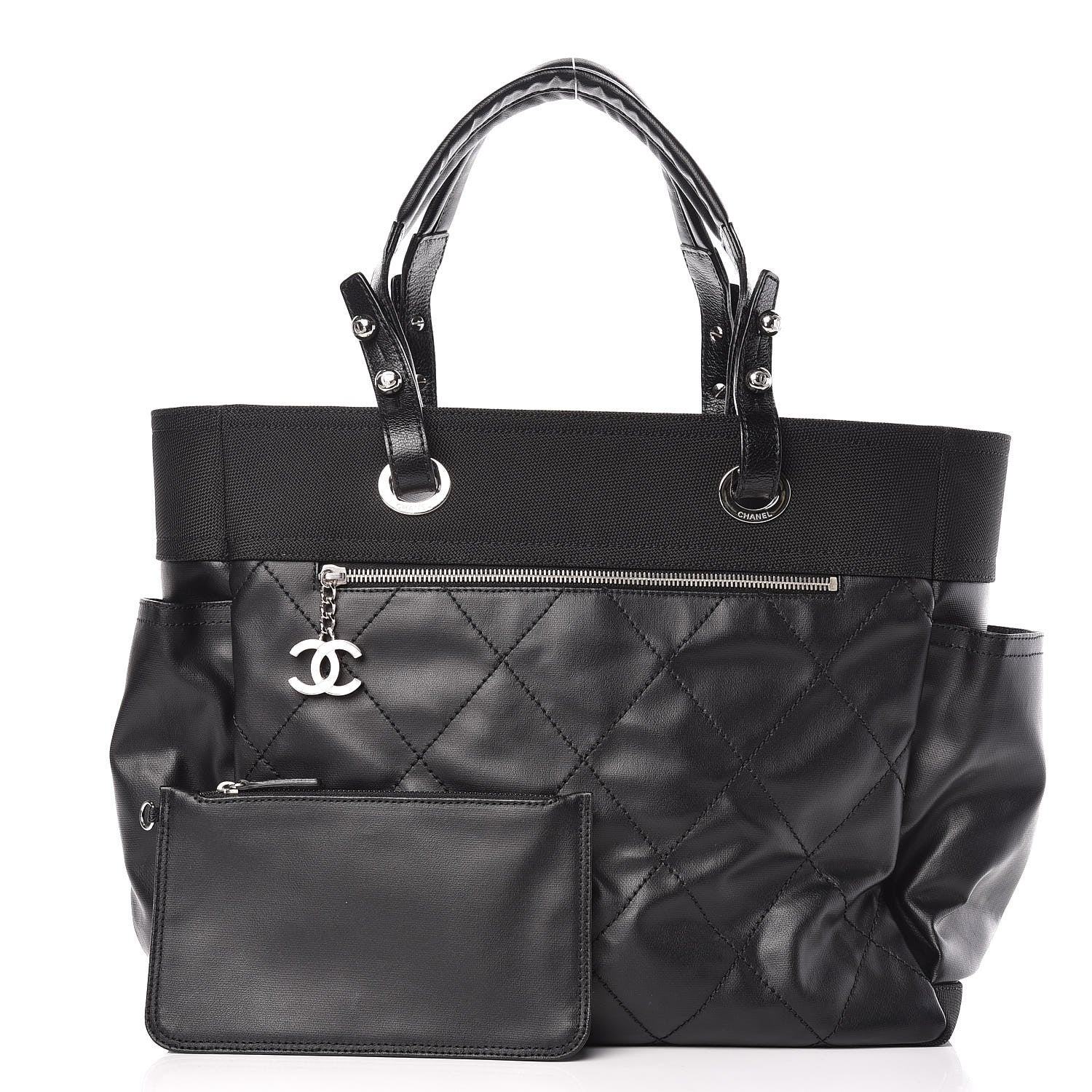 Chanel Coated Canvas Large Paris Biarritz Tote Black 3 of 10