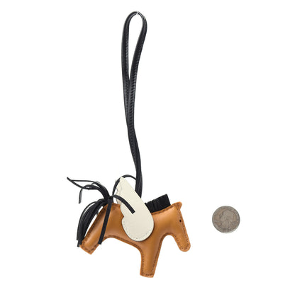 Hermes Milo Lambskin Grigri Rodeo Pegase Horse Bag Charm PM Sesame Black Nata 2 of 5