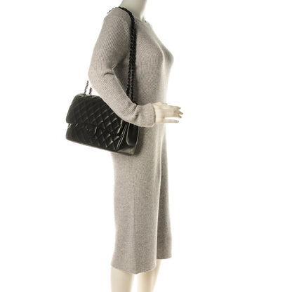 Chanel Lambskin Quilted Jumbo Double Flap So Black 2 of 8