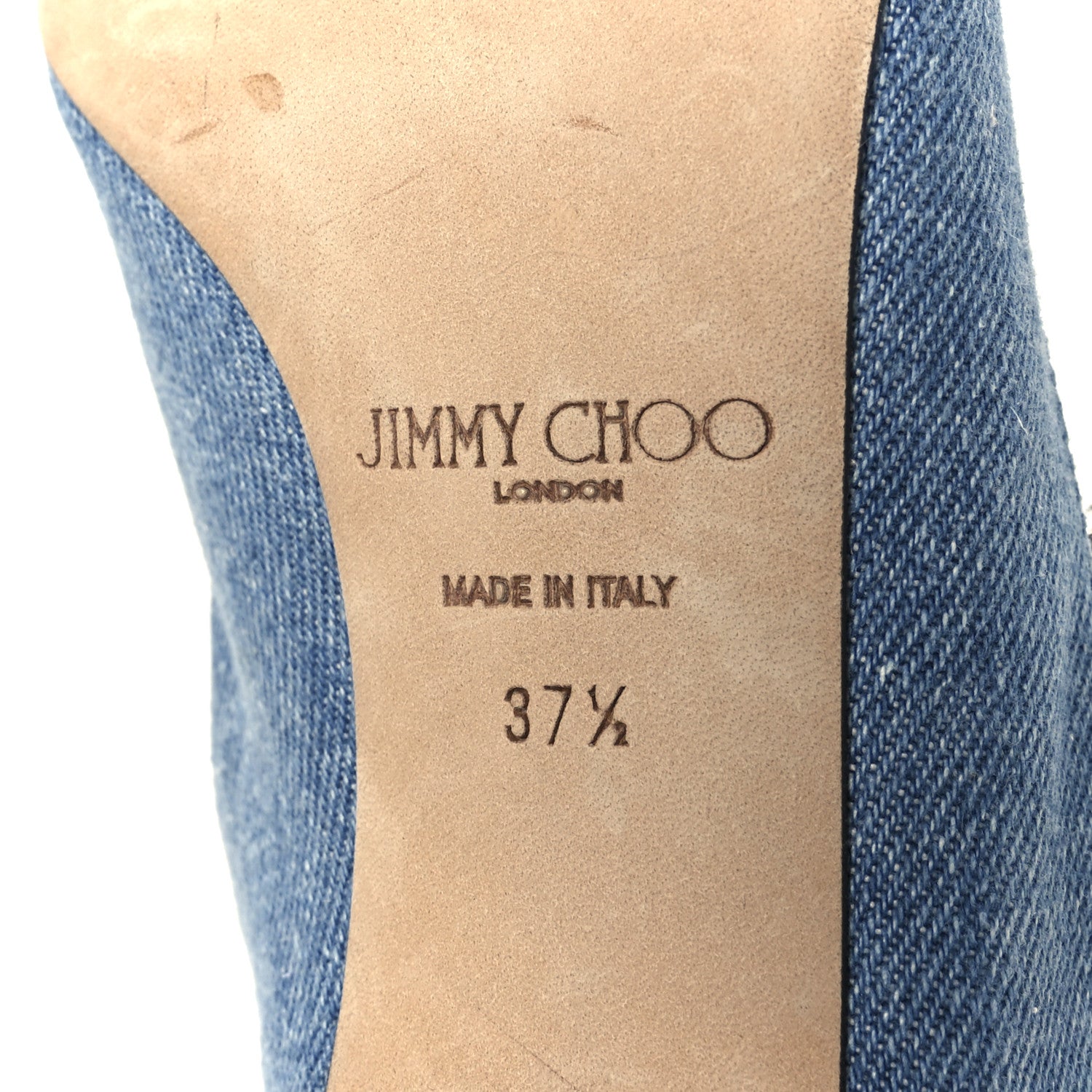 Jimmy Choo Denim Crystal Bing 65 Pumps 37.5 Blue 7 of 8
