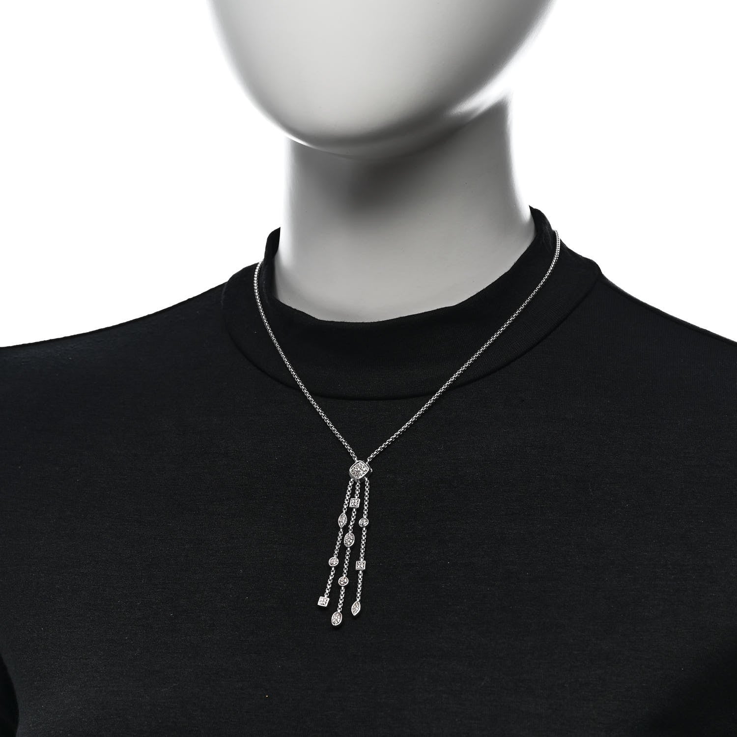 David Yurman Sterling Silver Diamond Confetti Ice Necklace 2 of 6