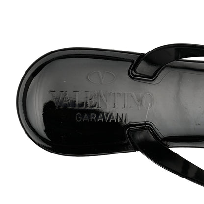 Valentino Garavani PVC Jelly Rockstud Bow Thong Sandals 35 Black 6 of 7