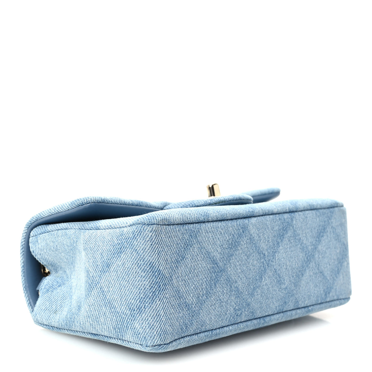 Chanel Printed Denim Quilted Mini Rectangular Flap Light Blue 4 of 12