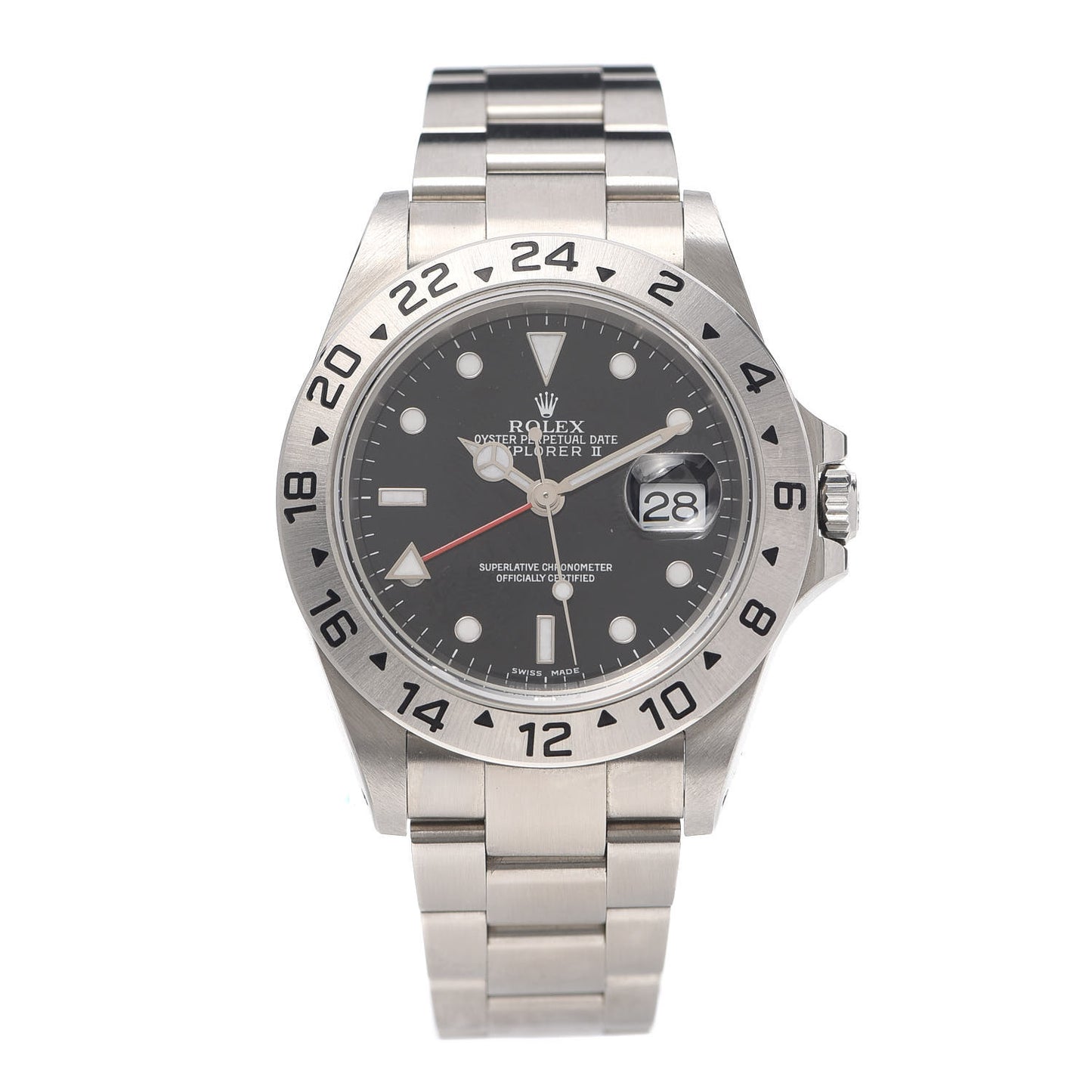 Stainless Steel 40mm Oyster Perpetual Date Explorer II Watch Black 16570
