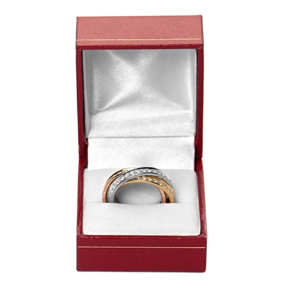 Cartier 18K White Yellow Pink Gold Diamond Trinity Ring 57 8 5 of 5