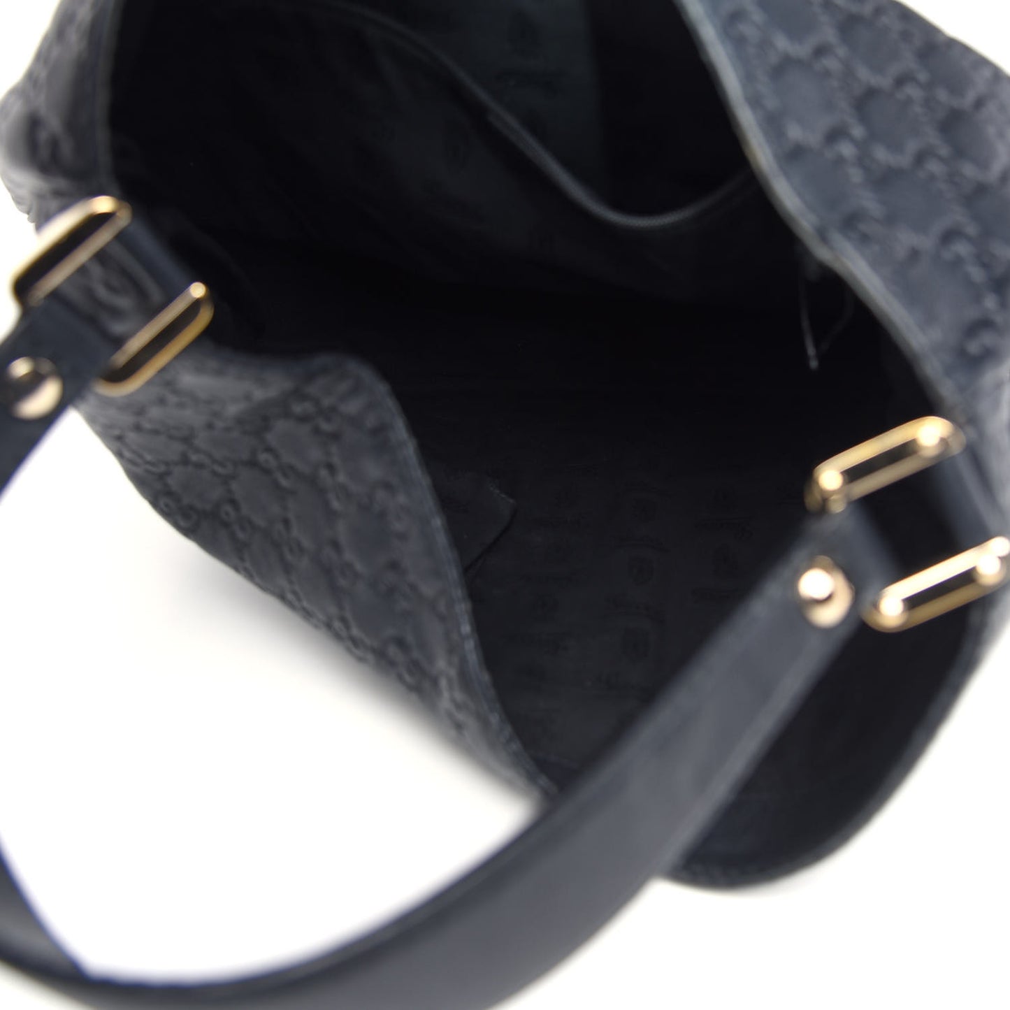Guccissima Large New Ladies Web Hobo Black