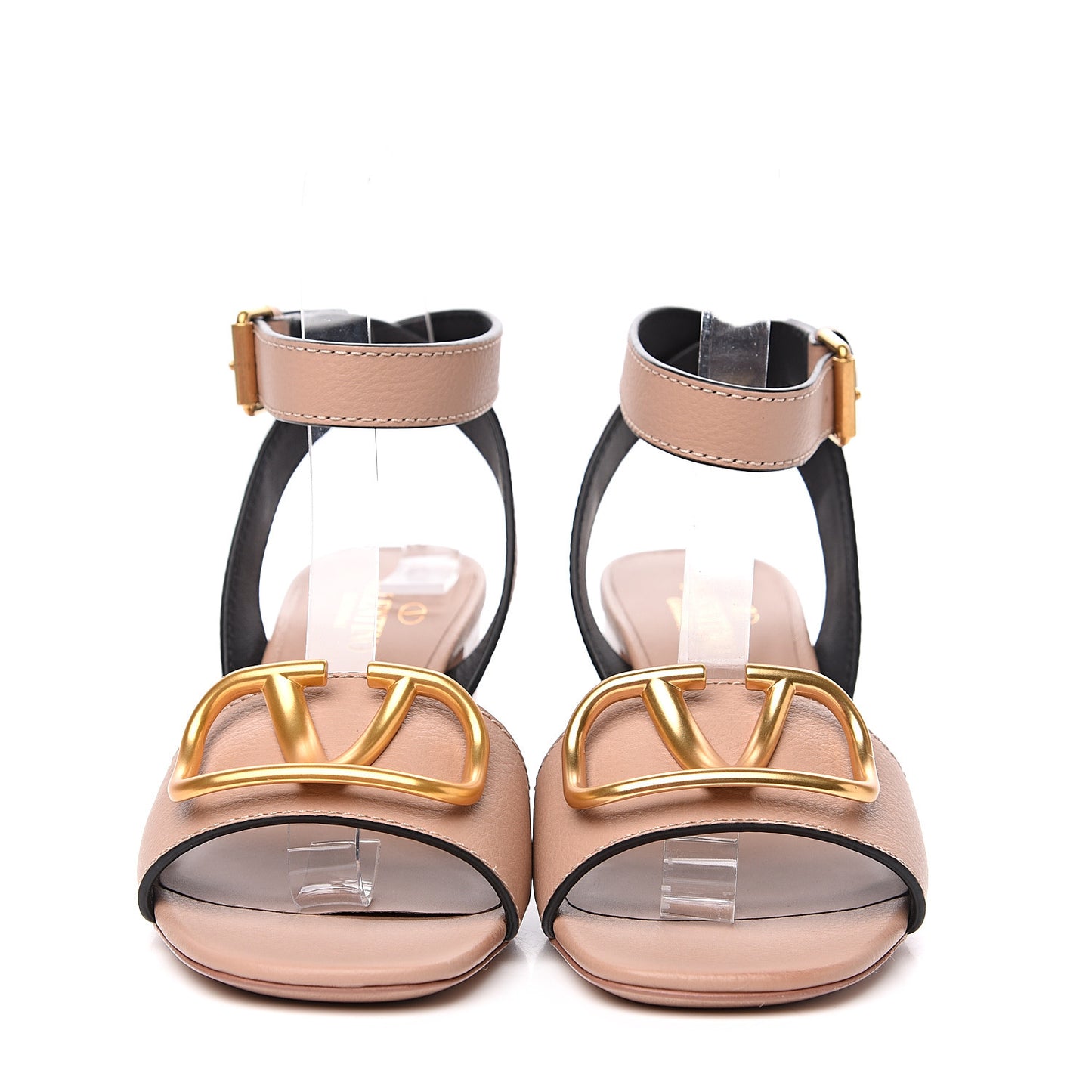 Grainy Cowhide VLogo 60mm Sandals 36.5 Rose Cannelle