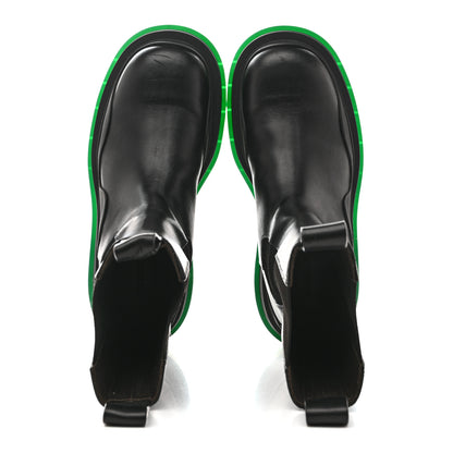 Bottega Veneta Calfskin The Tire Chelsea Boots 38 Black Green 2 of 11