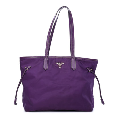 Prada Tessuto Nylon Saffiano Tote Purple 1 of 5