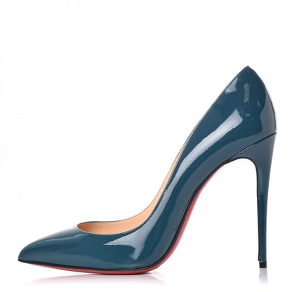 Christian Louboutin Patent Pigalle Follies 100 Pumps 39.5 Lagune 1 of 8