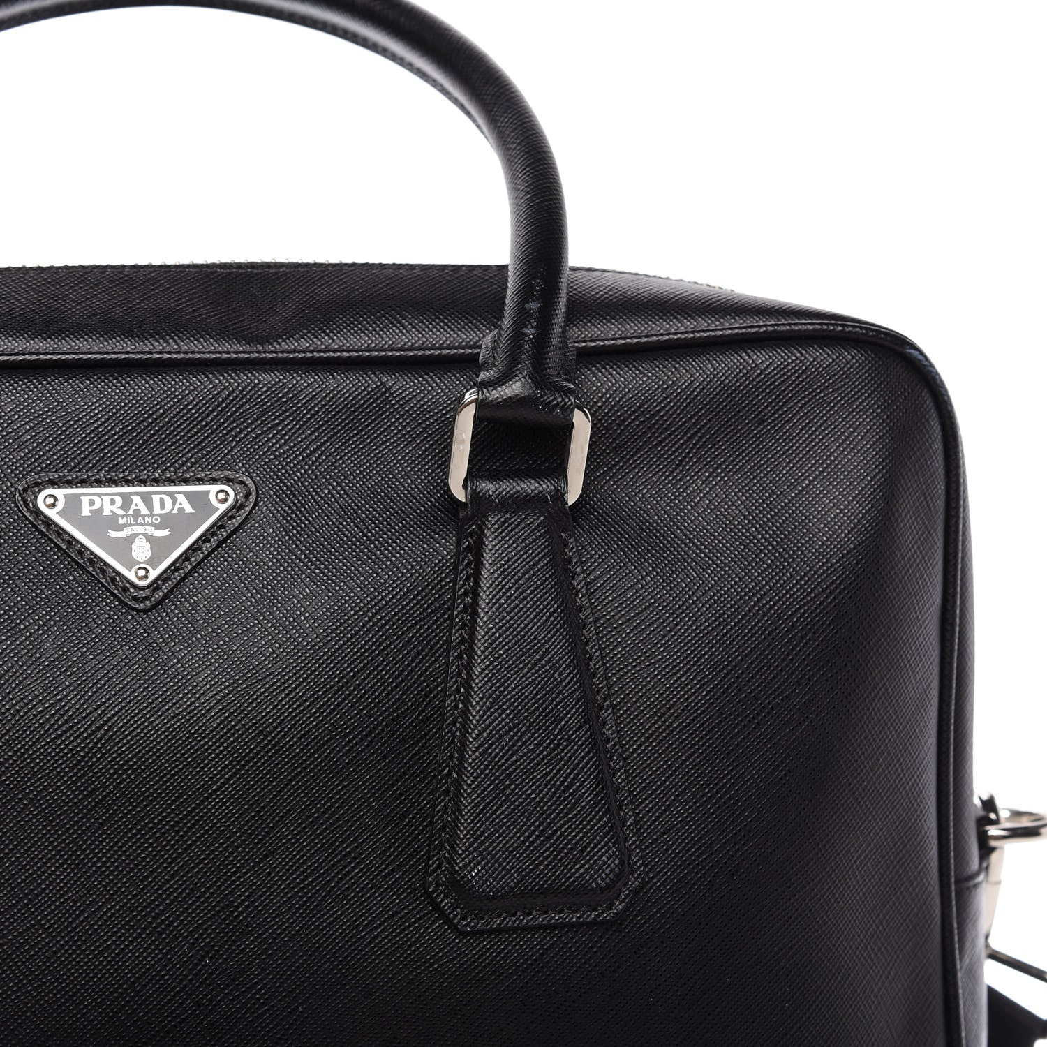 Prada Saffiano Travel Briefcase Black 11 of 14