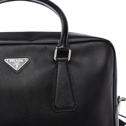 Prada Saffiano Travel Briefcase Black 11 of 14