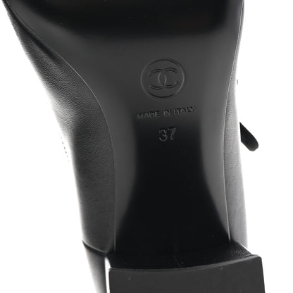 Chanel Lambskin Mary Jane Pumps 37 Black 7 of 10