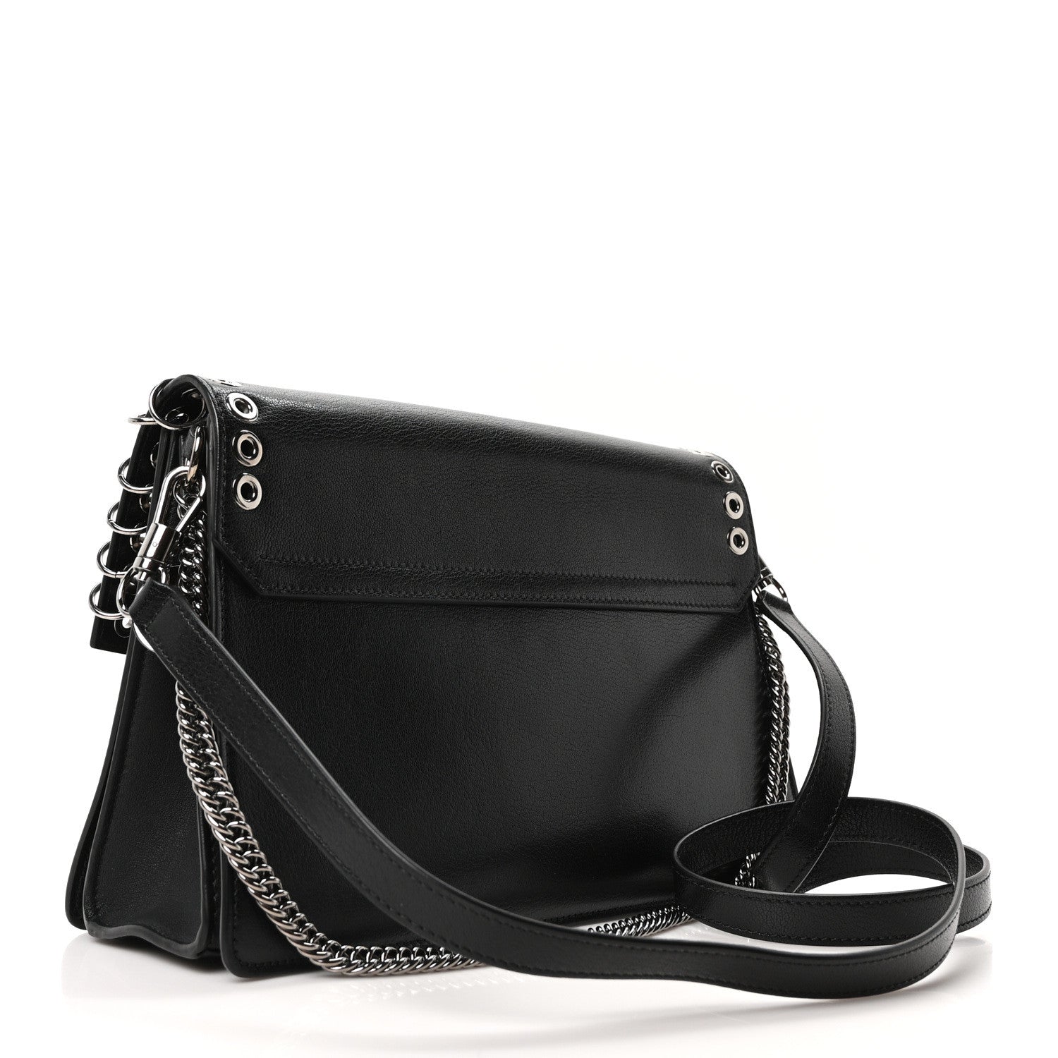 Givenchy Goatskin Grommet Medium GV3 Shoulder Bag Black 1808337