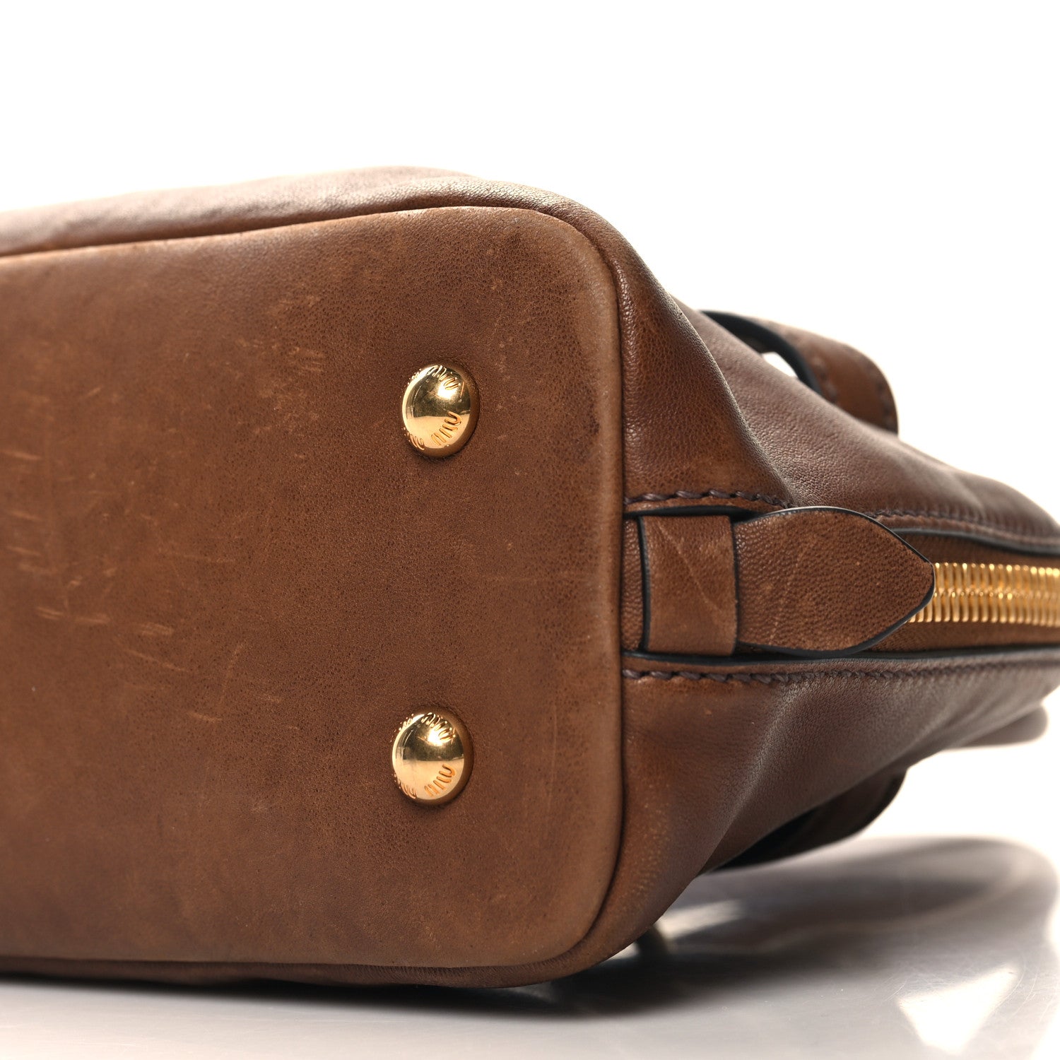 Miu Miu Nappa Aviator Small Aventure Bag Rovere 9 of 11