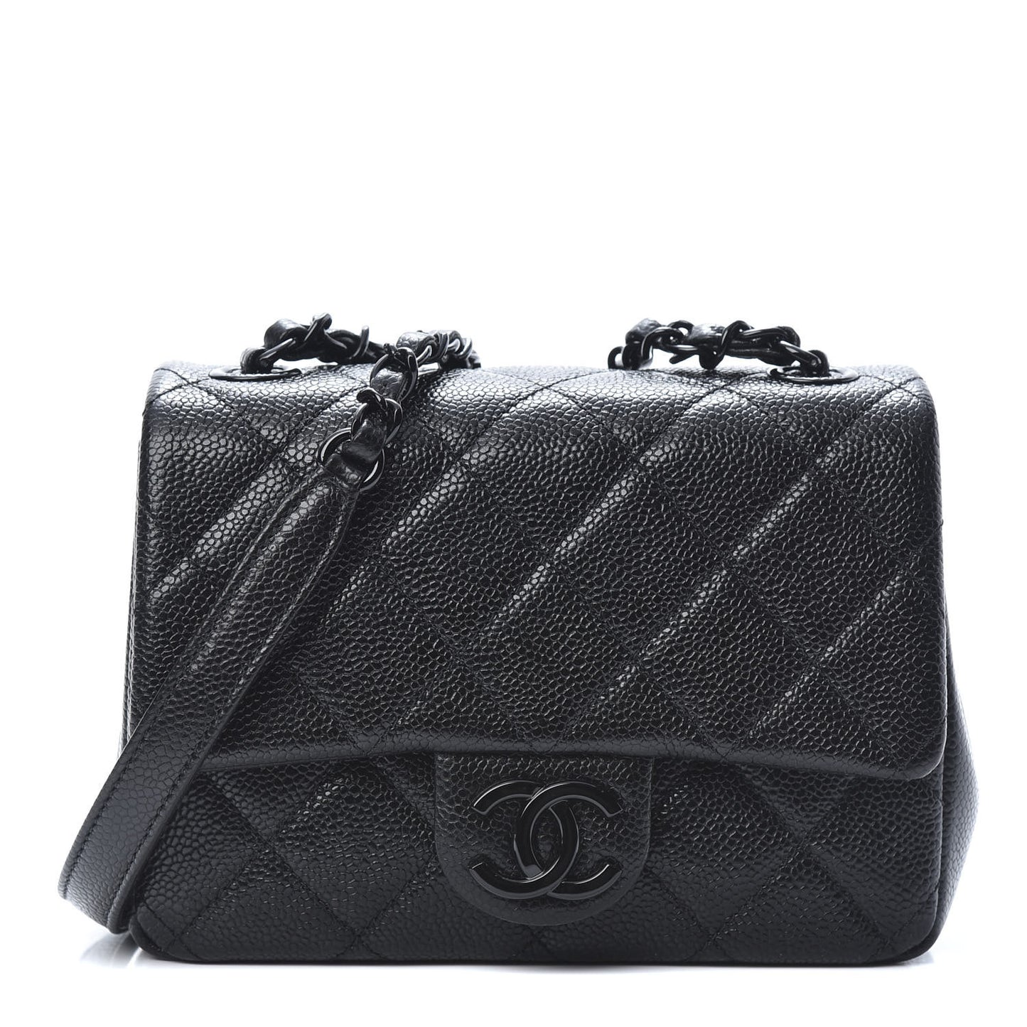 Caviar Quilted Incognito Mini Square Flap Black