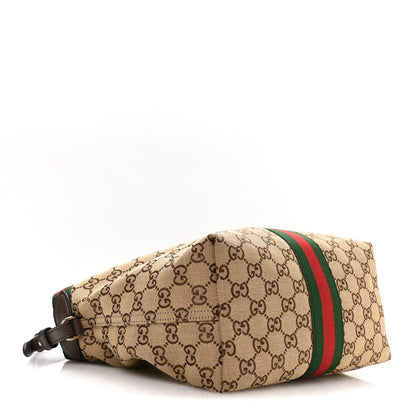 Gucci Monogram Web Small Giglio Tote Beige Dark Brown 5 of 11