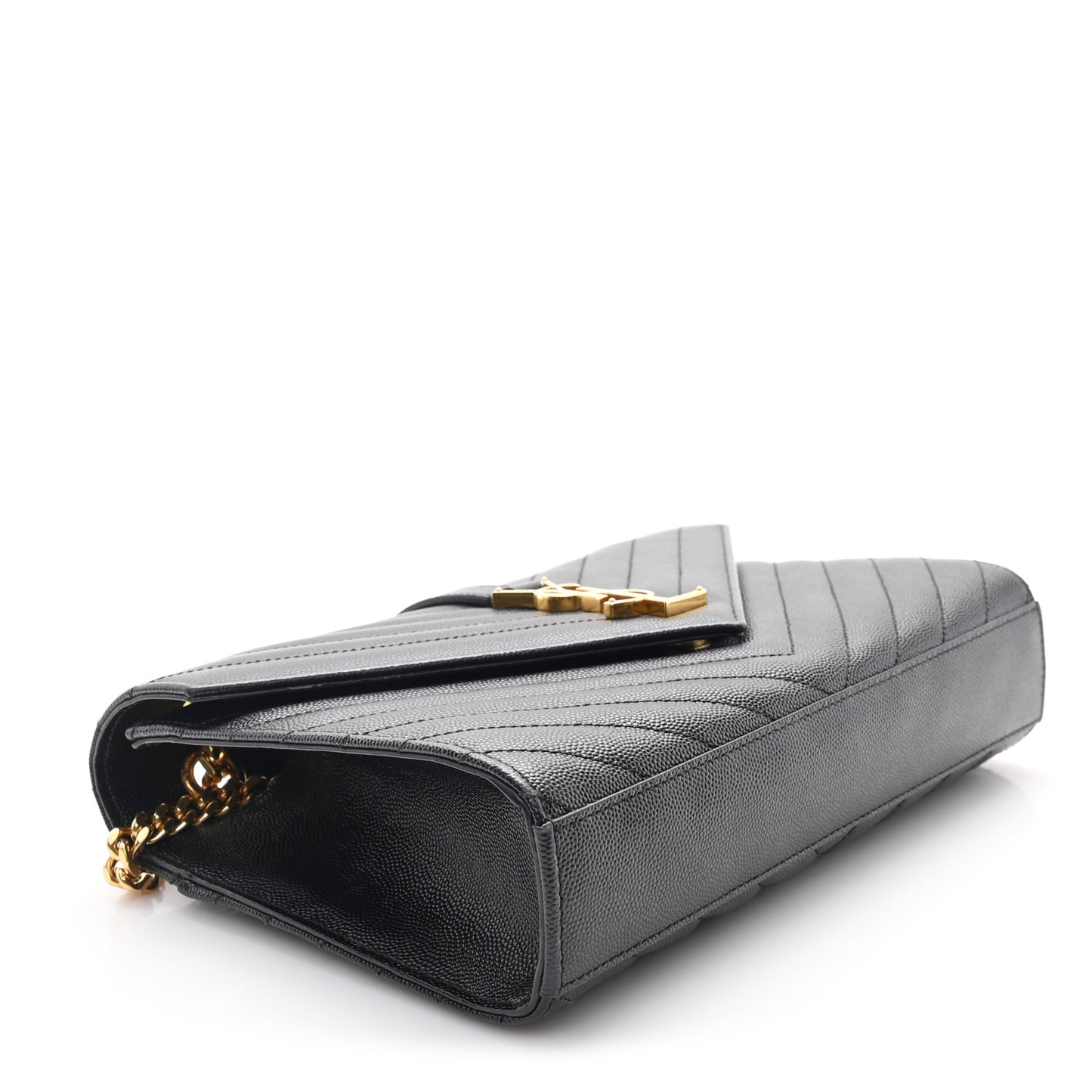 Grain De Poudre Matelasse Chevron Medium Monogram Satchel Black