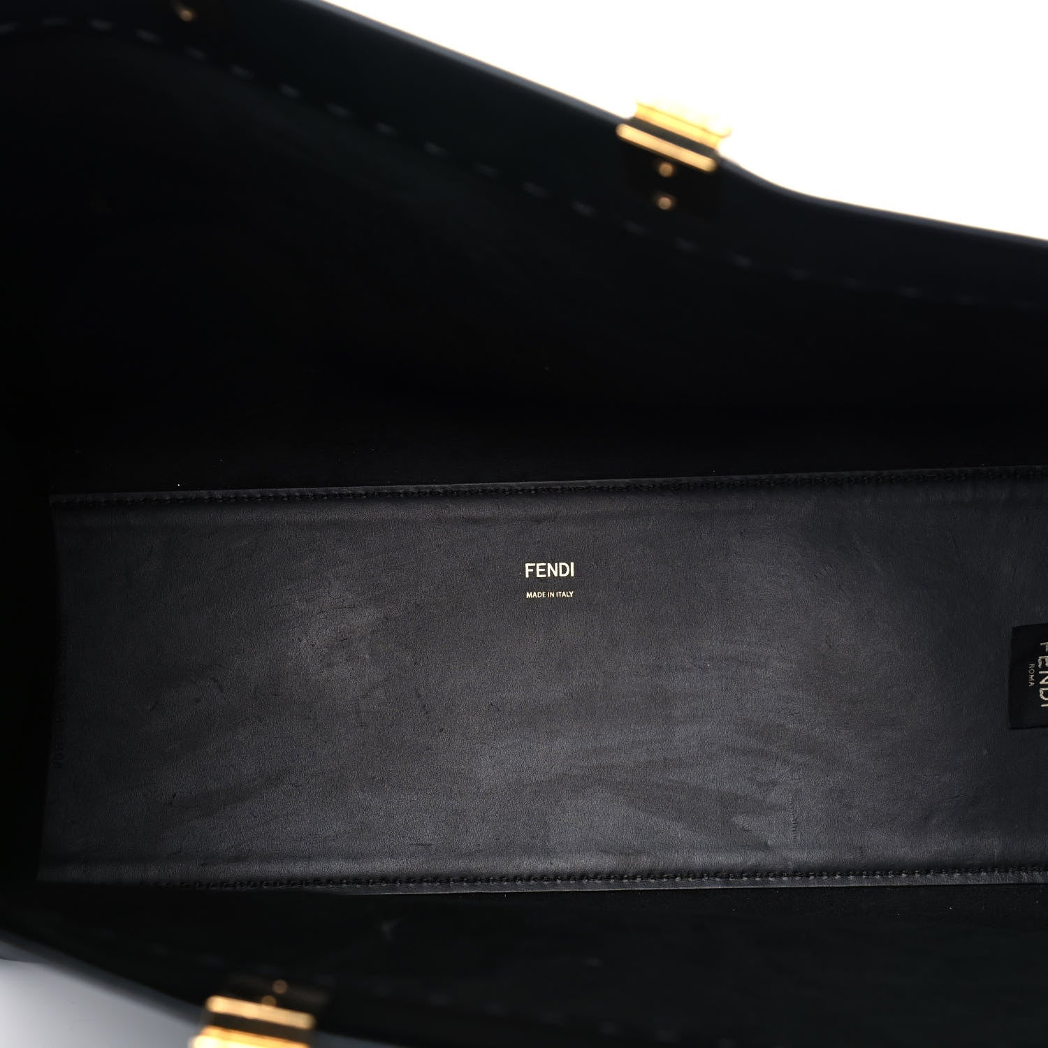 Fendi Vitello King Plexiglass Medium Fendi Sunshine Shopper Tote Black 5 of 10